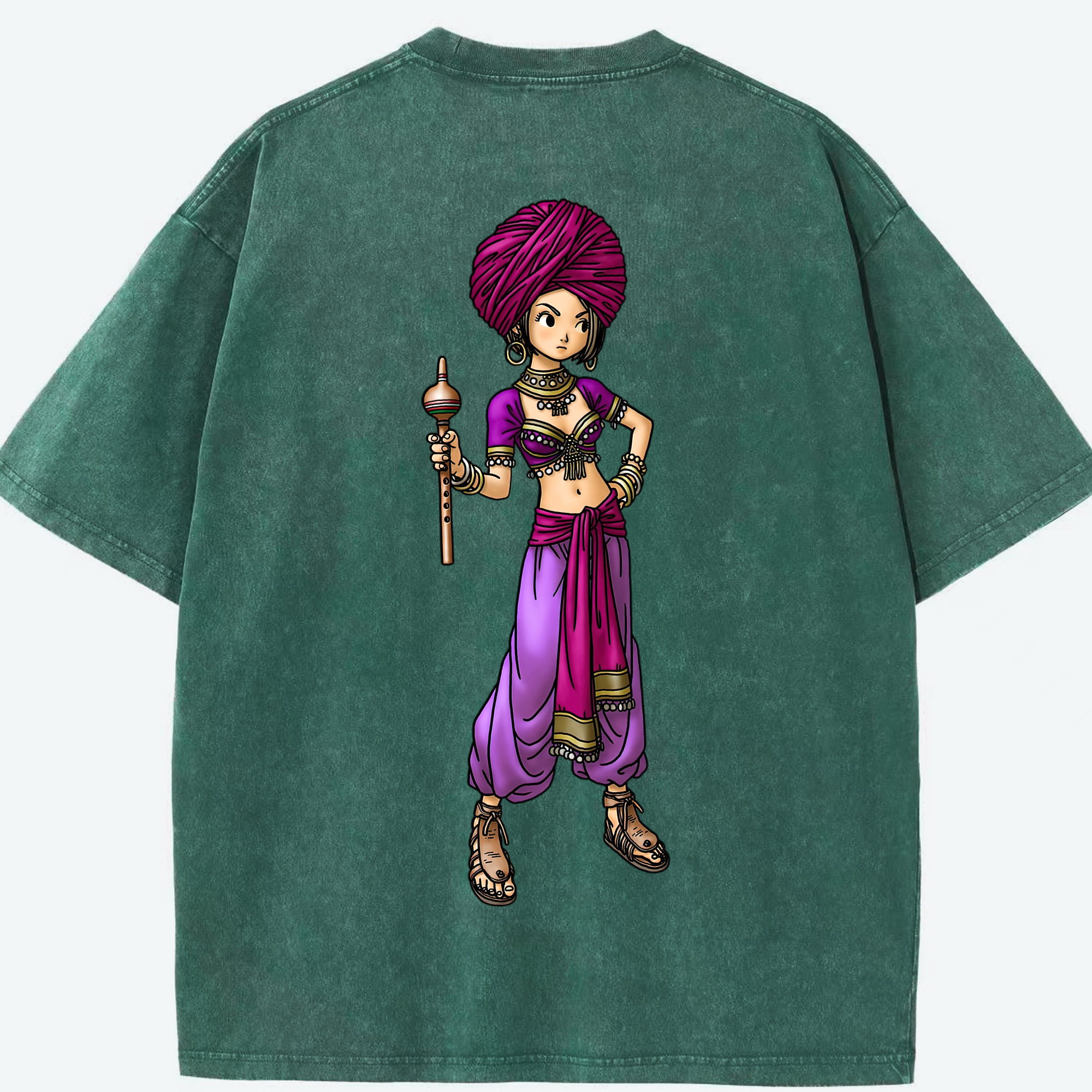 （画像用） ドラゴンクエスト Doragon Kuesuto Dragon Quest 綿100% ヴィンテージ風 半袖Tシャツ（背面プリント）